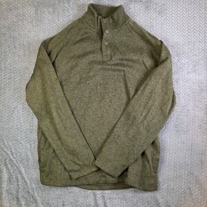 Sonoma Men's 3XL‎ Tall Green Fleece Pullover Snap Mock Neck Big & Tall